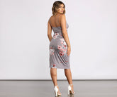 Robe mi-longue asymétrique à fente haute Floral Moment